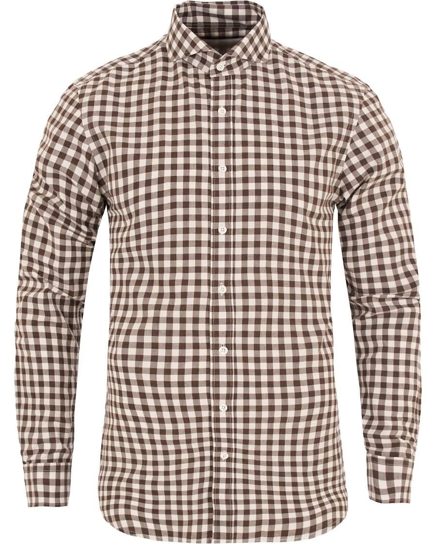 oscar jacobson herman 2 flannel check shirt brown Hipster Klær 902zq